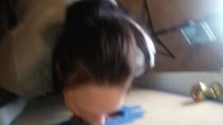 Alabama pawg wife at the glory hole enjoying some more cum shots - porn video