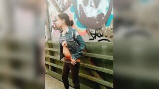 NEW YORK CITY OUTSIDE PUBLIC SOLO FEMALE COSPLAY WALKING NUDE - porn video